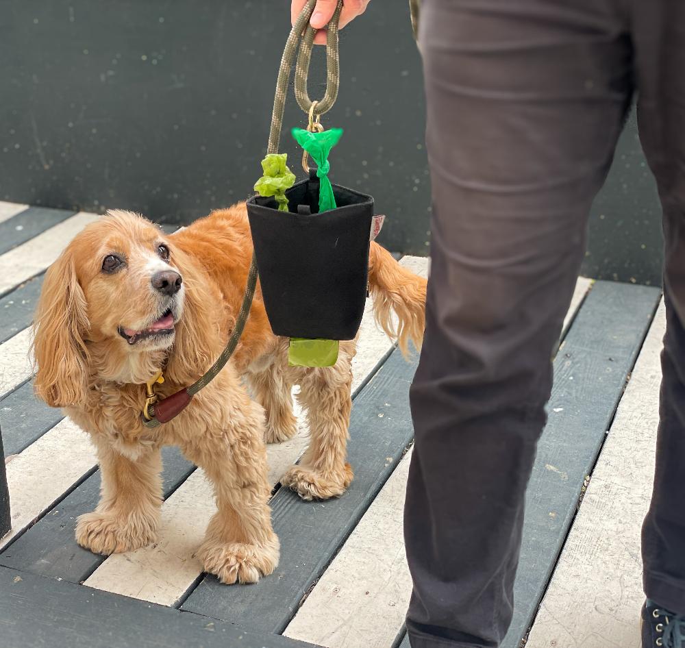 Dog Waste Bag Dispenser Combo - Midnight Blue - Waterproof Washed Canvas