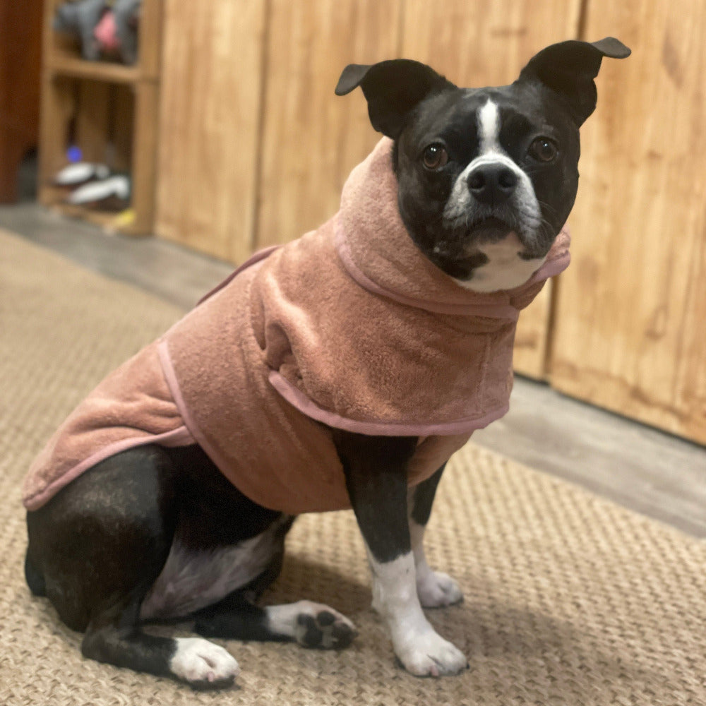 Dog Bathrobe & Towel Set - Rose