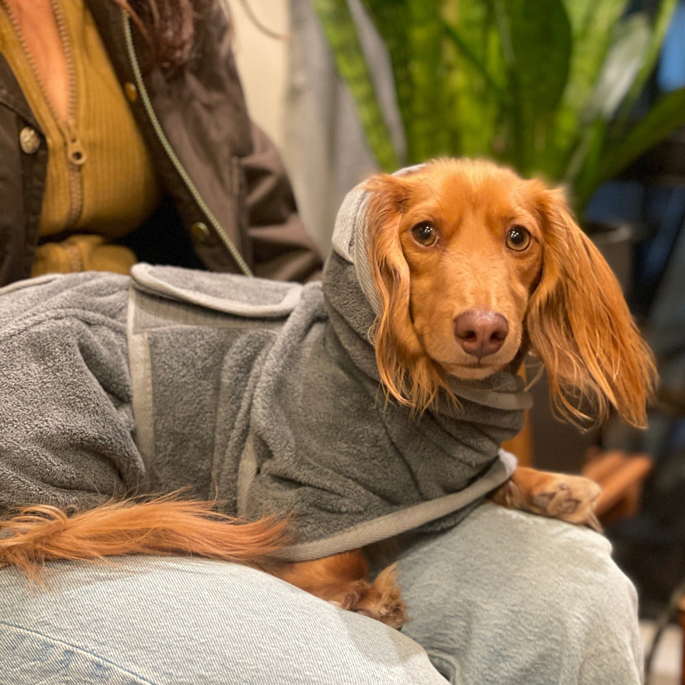 Dog Bathrobe & Towel Set - Granite Grey
