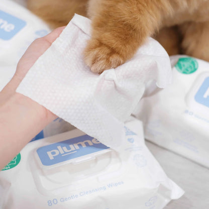 Plume Care - Gentle Cleansing Wet Wipes for Dogs & Cats - Sensitive Skin Approved