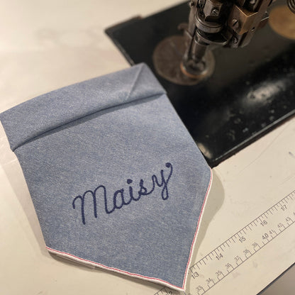 Square Dog Bandana - Chambray - Light Blue