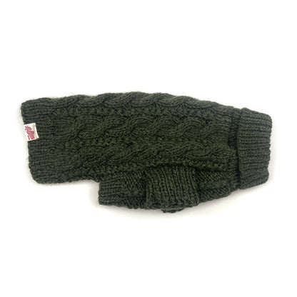 Classic Fisherman Dog Sweater | Rope Cable Knit | Hand-Knit Wool Blend