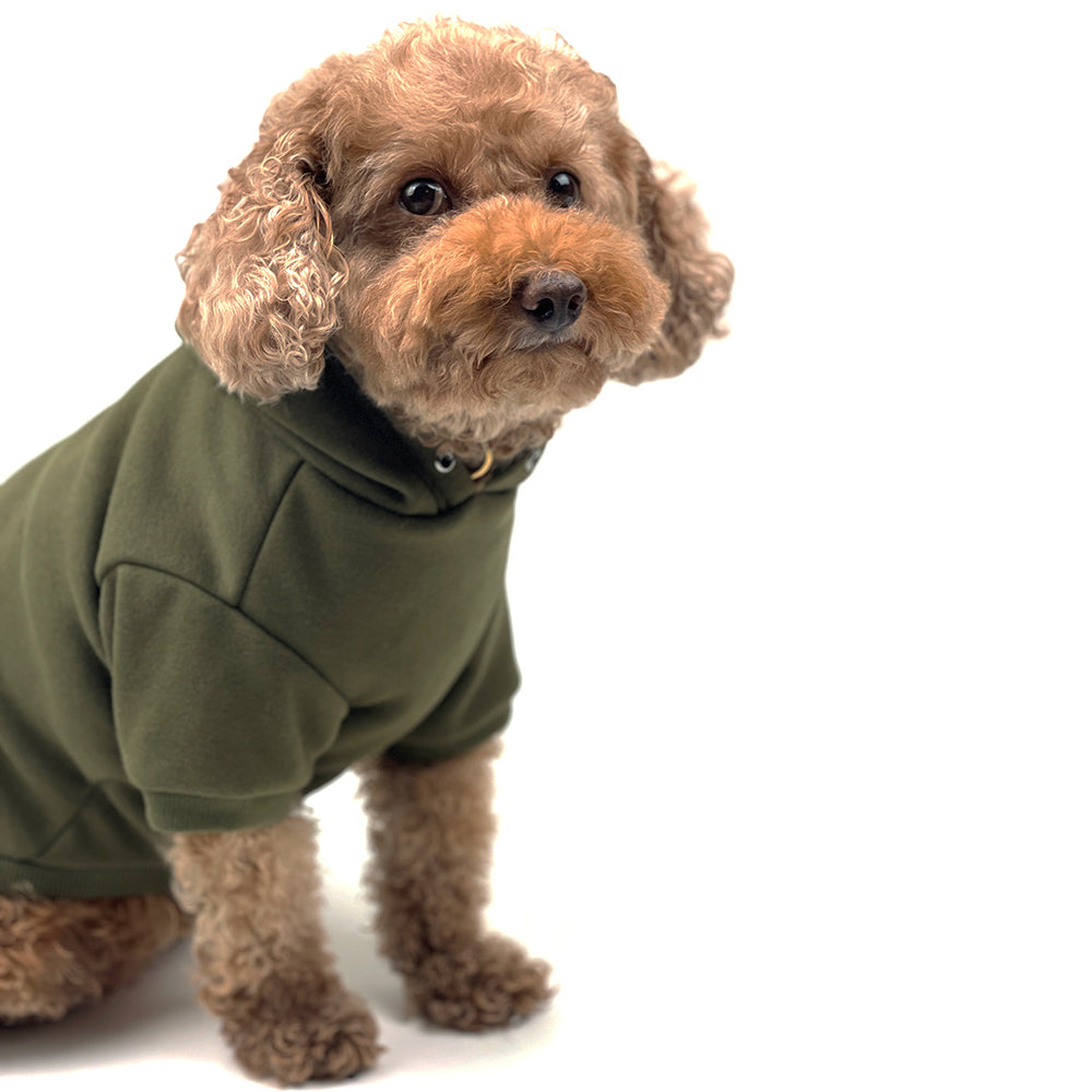 Pullover Dog Hoodie - Olive Green