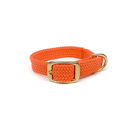 Mendota Double Braid Dog Collar - Orange