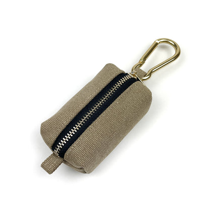 Dog Waste Bag Dispenser - Beige - Waterproof Washed Canvas