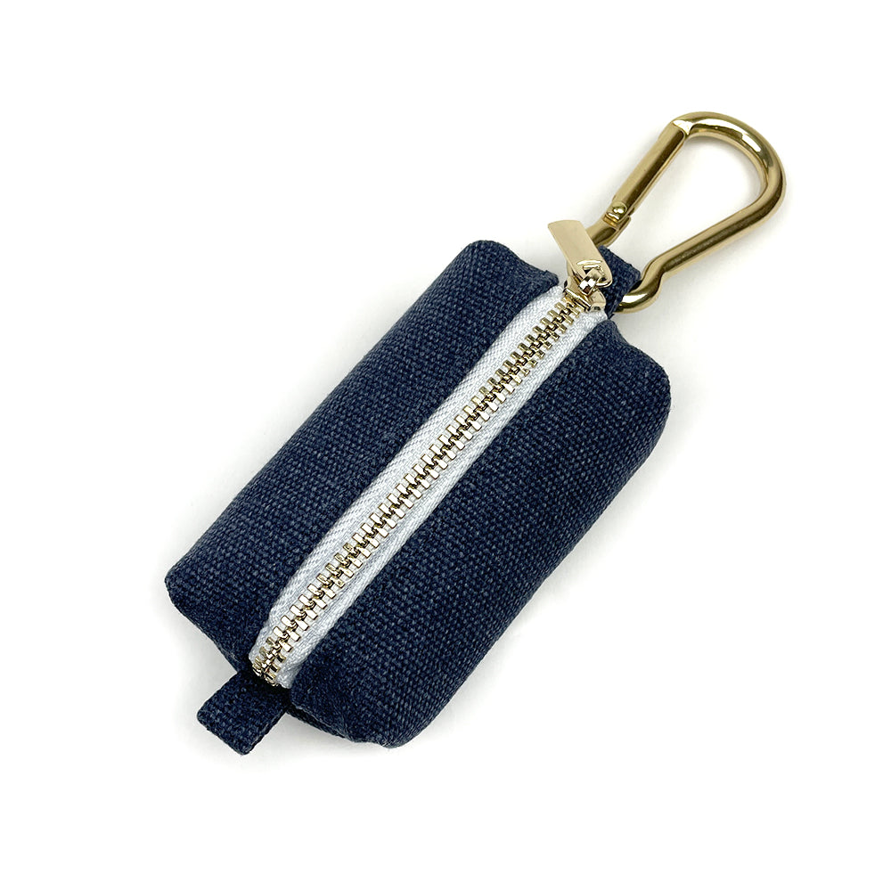 Dog Waste Bag Dispenser - Indigo Blue- Waterproof Washed Canvas