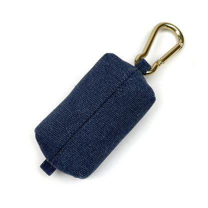 Dog Waste Bag Dispenser - Indigo Blue- Waterproof Washed Canvas