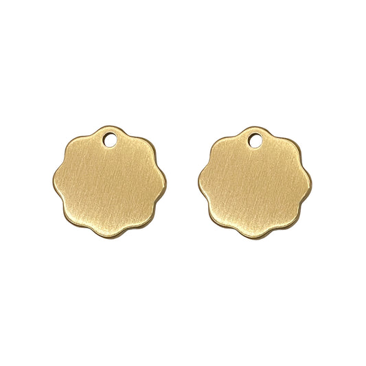 Solid Brass Pet ID Tag – Flower