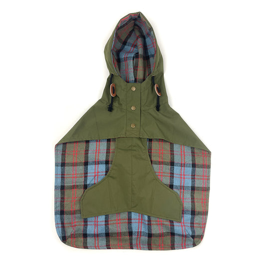 Dog Rain Poncho - Olive Green