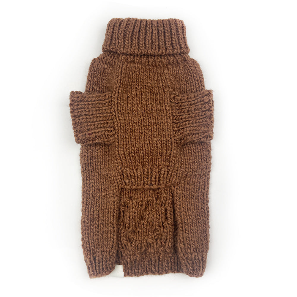Classic Fisherman Dog Sweater | Pretzel Cable Knit | Hand-Knit Wool Blend