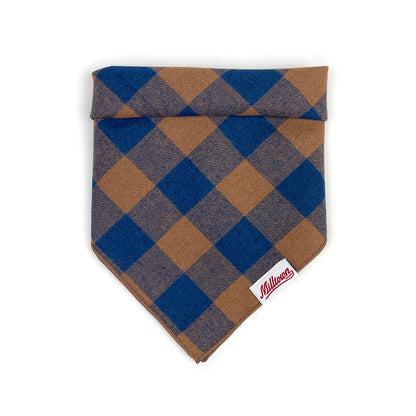 Square Dog Bandana - Classic Brown Buffalo Plaid