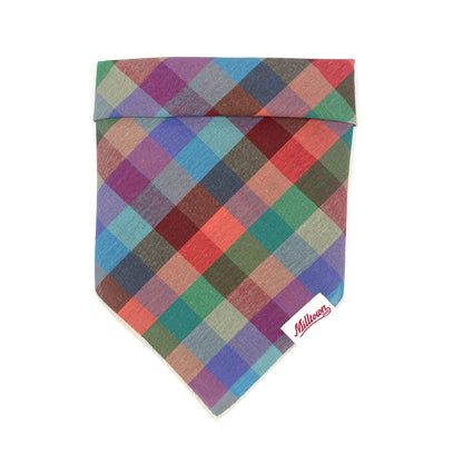 Square Dog Bandana - Bubble Gum Plaid