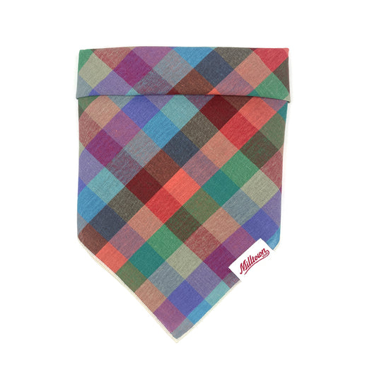 Square Dog Bandana - Bubble Gum Plaid