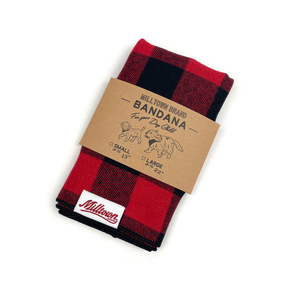 Square Dog Bandana - Classic Red Buffalo Plaid