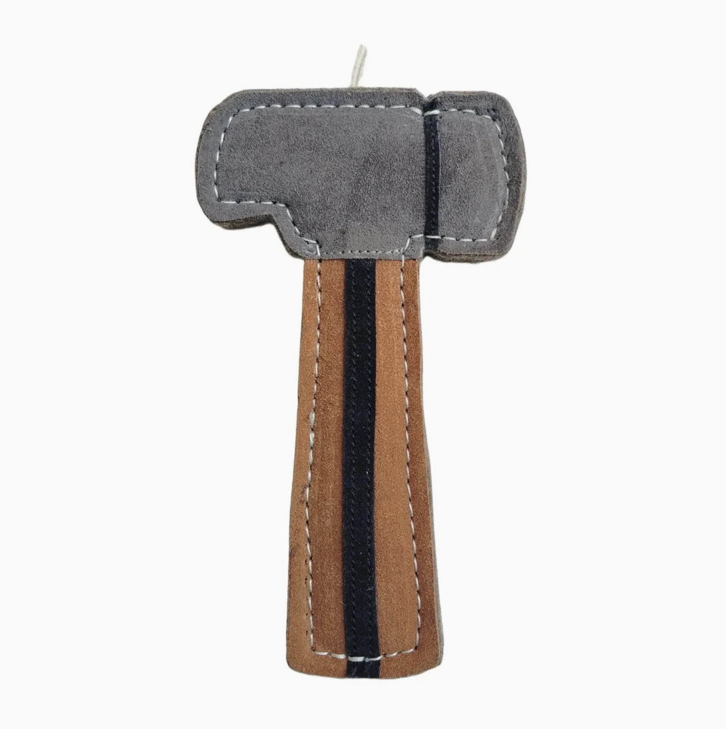 Advance Pet Products - Natural Leather & Wool Hammer Dog Toy for Tough Chewers