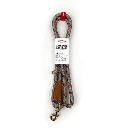 Standard Dog Leash – 5 ft Braided Nylon Rope with Solid Brass Hardware - Beige