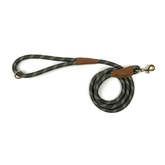 Standard Dog Leash – 5 ft Braided Nylon Rope with Solid Brass Hardware - Olive