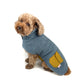 Dog Reversible Teddy Fleece/Puffer Coat - Blue/Mustard