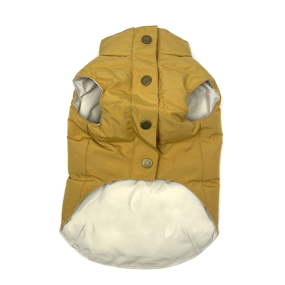 Dog Puffer Vest Jacket - Mustard Yellow