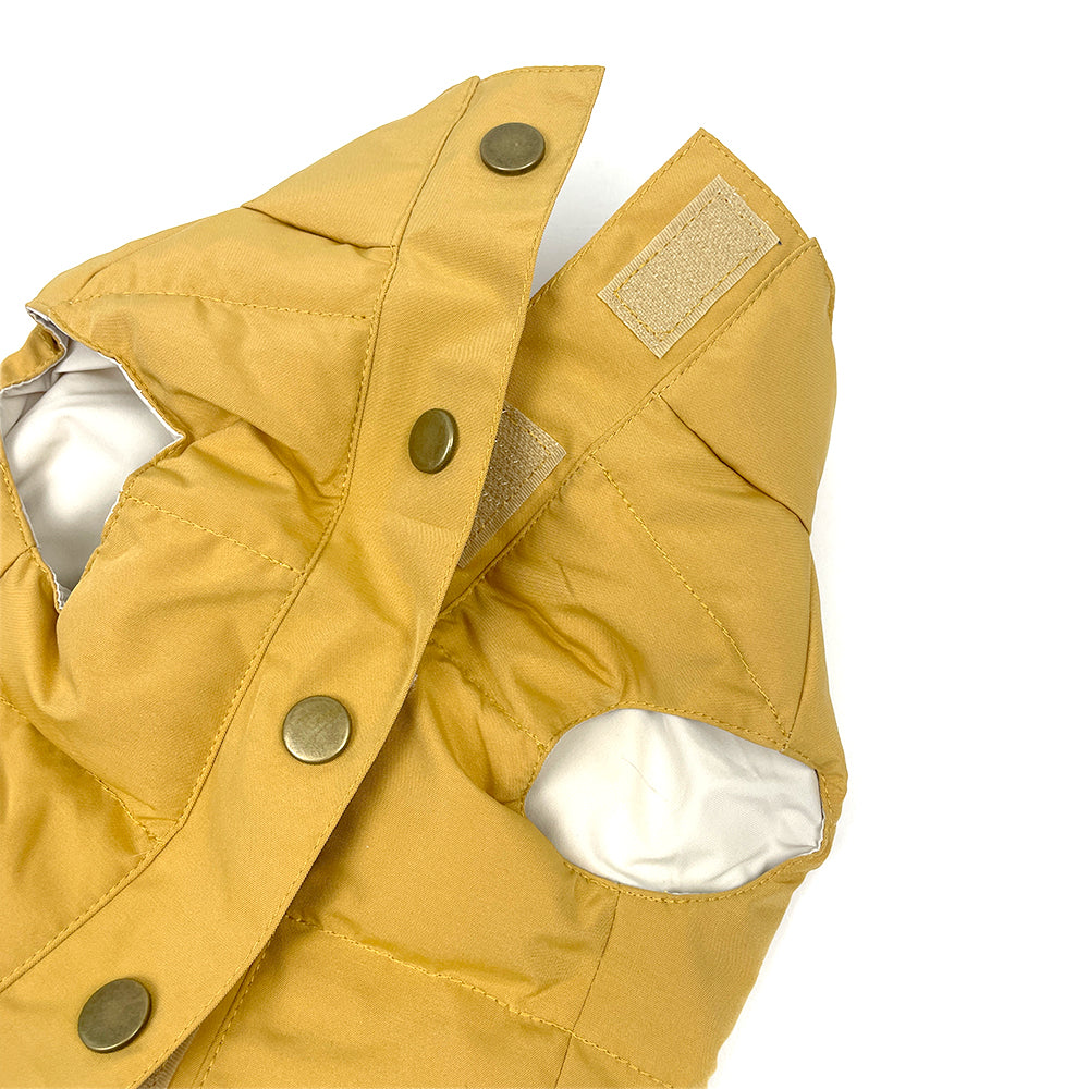 Dog Puffer Vest Jacket - Mustard Yellow