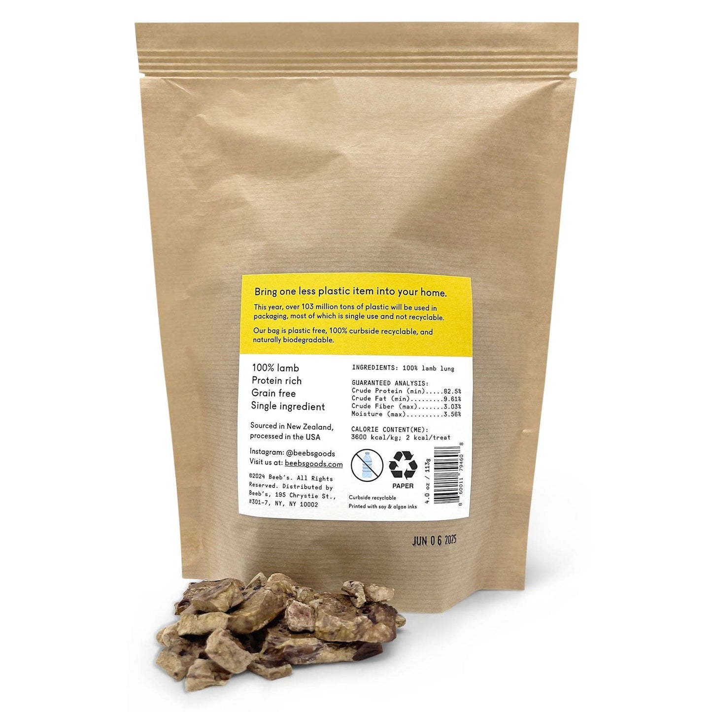 Beeb's - All Natural Lamb Lung : Refill Bag 4.0 oz