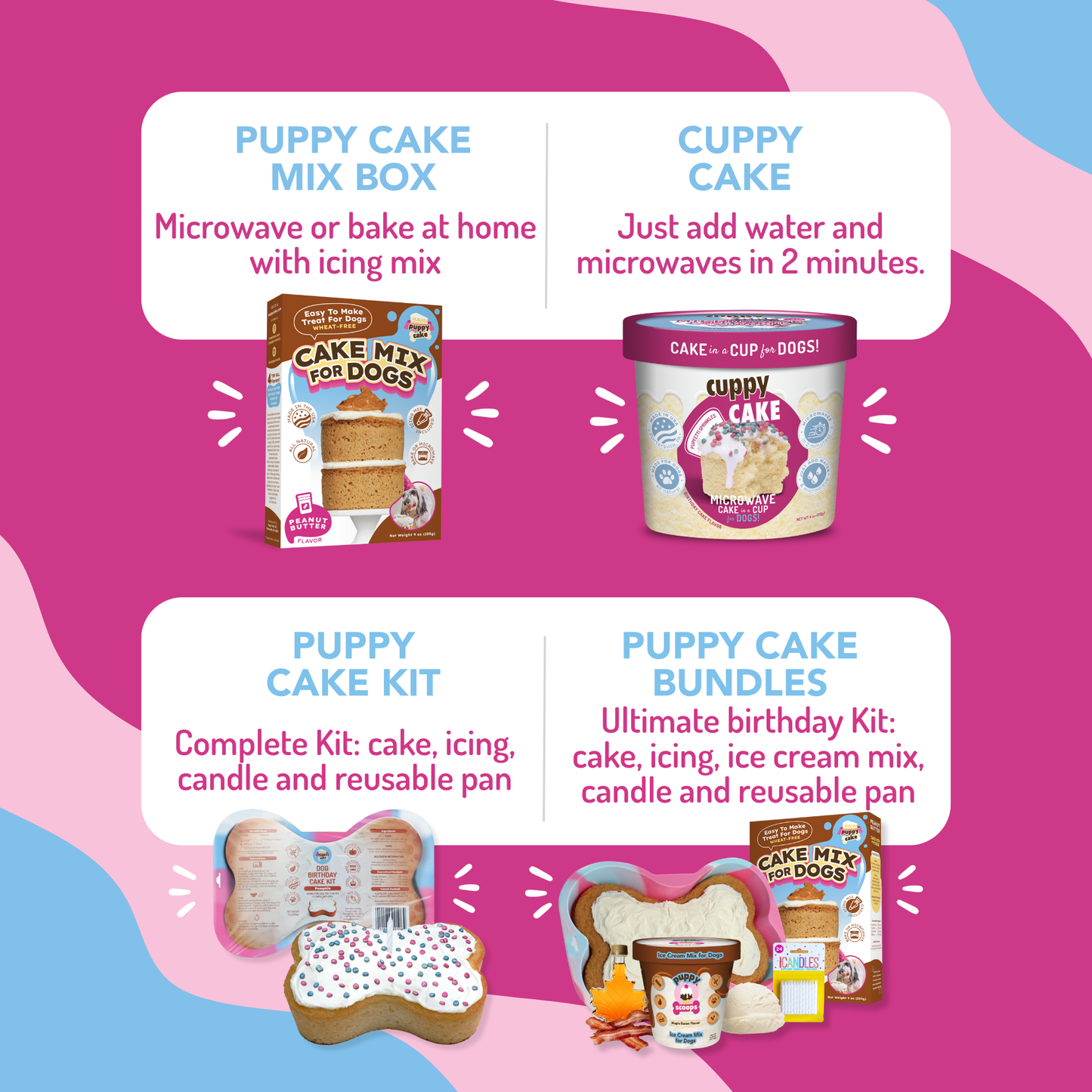 Dog Birthday Cake Kit - Birthday Cake with Pupfetti Sprinkles