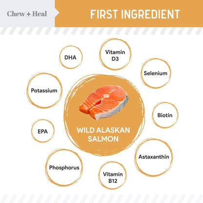 Chew + Heal : Wild Alaskan Omega Soft Jerky Treats for Dogs - 5oz. Bag