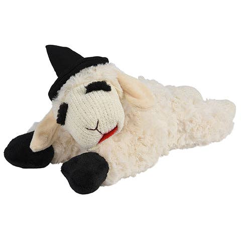 Multipet - Halloween Lamb Chop Witch Hat Black Dog Toy 10.5"