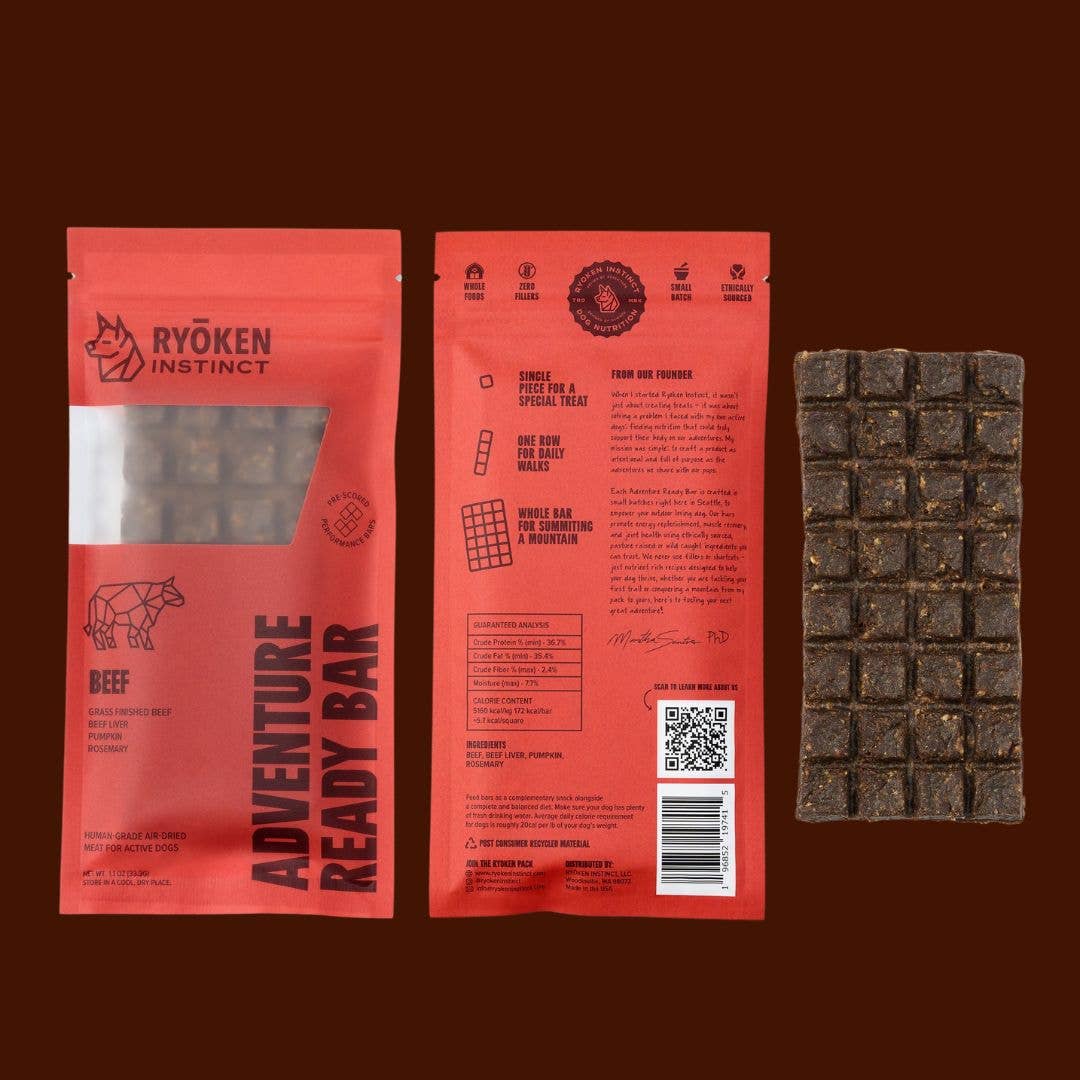 RYŌKEN INSTINCT - Beef Treat & Snack Bar for Active Dogs - Energy & Recovery