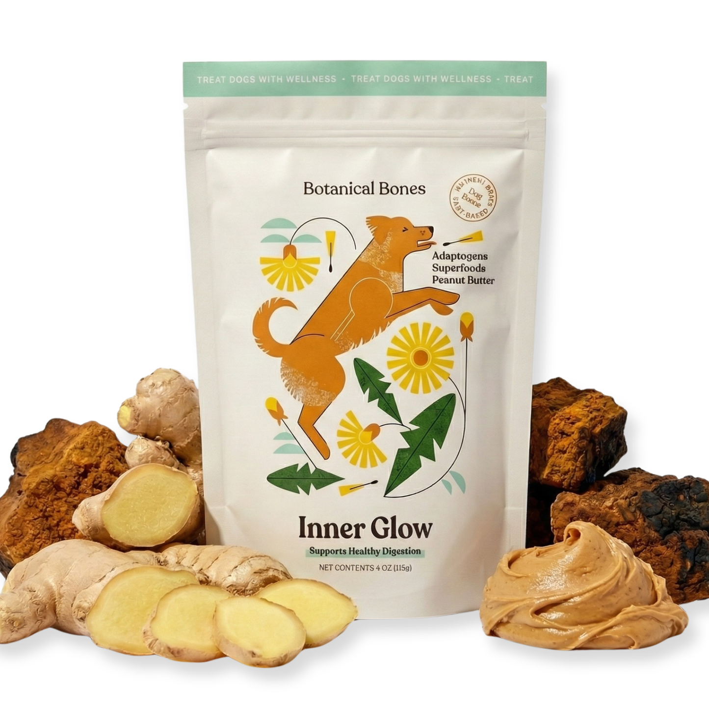 Botanical Bones - Inner Glow Cookies - All Natural, Organic Dog Treats