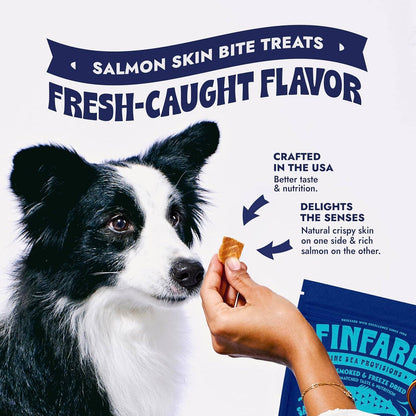 Finfare - Freeze-Dried Salmon Skin Bites for Dogs, 2oz