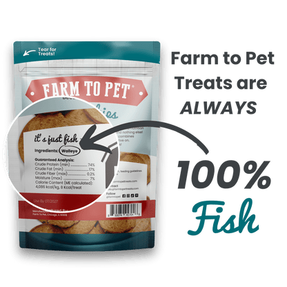 Farm To Pet - Walleye Fish Chips Dog Treats – Made in USA: Standard 4oz