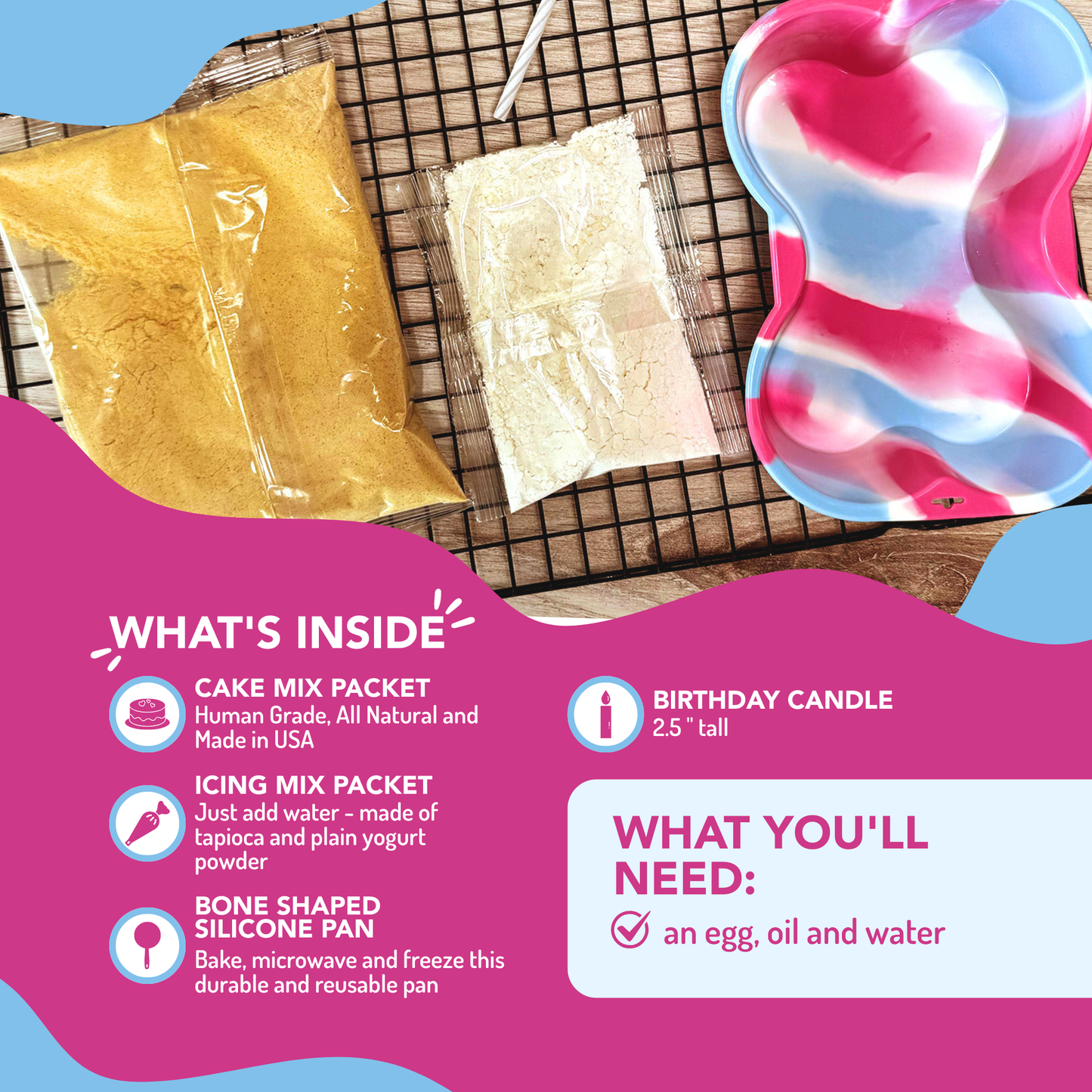 Dog Birthday Cake Kit - Birthday Cake with Pupfetti Sprinkles