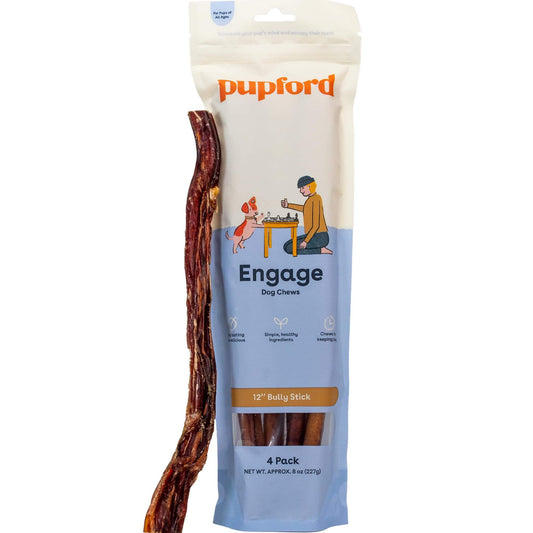 Bully Stick Dog Chew 12" 4 Pack