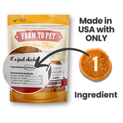 Farm To Pet - Chicken Chips Dog Treats – Made in USA: 4oz