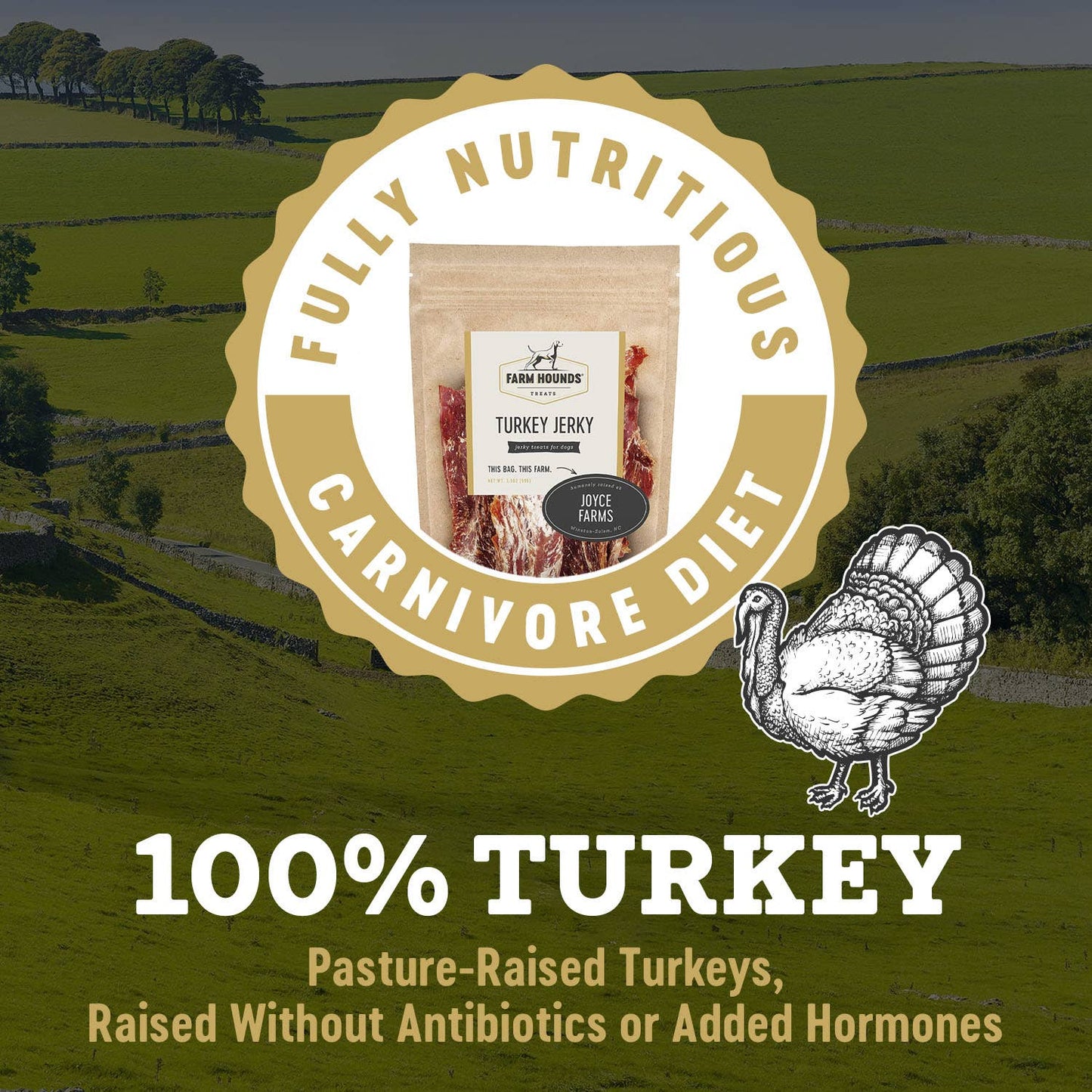 Farm Hounds - Turkey Jerky - All-Natural Dog Treats - 3.5oz: 3.5oz
