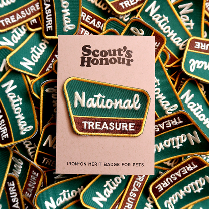 Scout's Honour - National Treasure iron-on patch for dogs