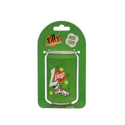 Silly Squeaker Soda Can Lucky Pup, Squeaky Novelty Dog Toy