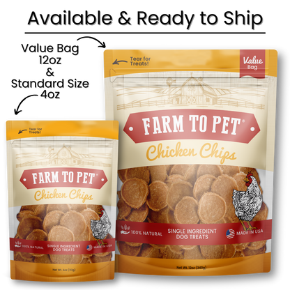 Farm To Pet - Chicken Chips Dog Treats – Made in USA: 4oz