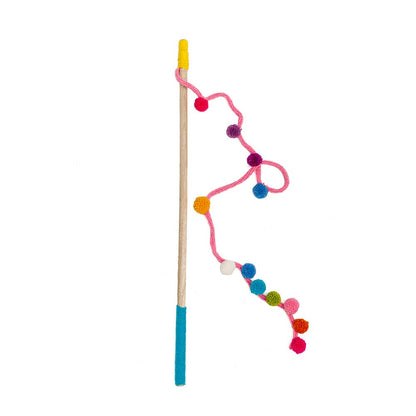 Chilly Dog - Wooly Cat Wand Toy - Pom Pom