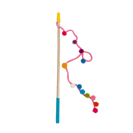 Chilly Dog - Wooly Cat Wand Toy - Pom Pom