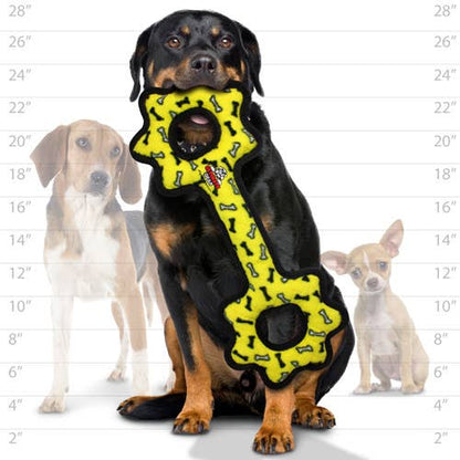 Tuffy Ultimate Tug-O-Gear - Yellow Bone, Squeaky Dog Toy