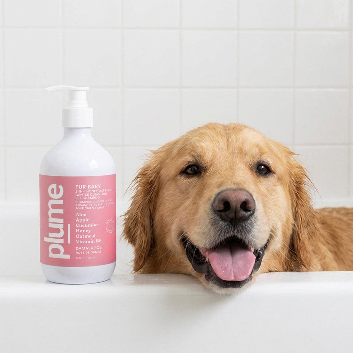 Plume Care - Natural, Nourishing & Reparing Pet Shampoo for Sensitive Skin - Damask Rose