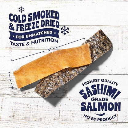 Finfare: Freeze-Dried Salmon Skin Strips for Dogs, 2oz