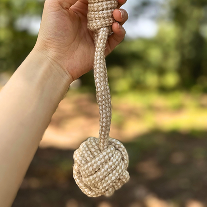 Monli Pet Toys - Forest Knot Hemp Rope Tug Toy with Handle | Handcraft