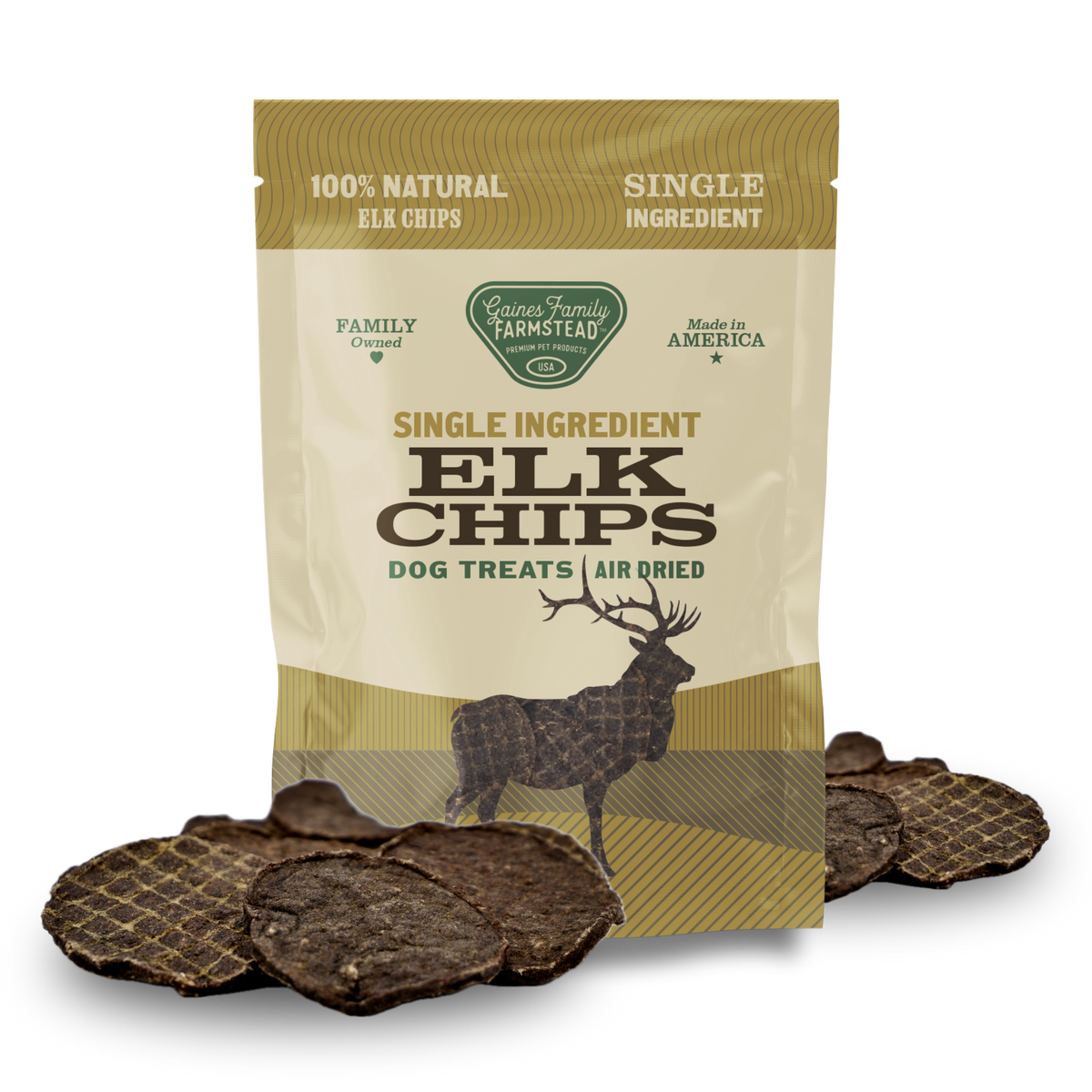 Gaines Family Farmstead - Elk Chips: 4.5oz