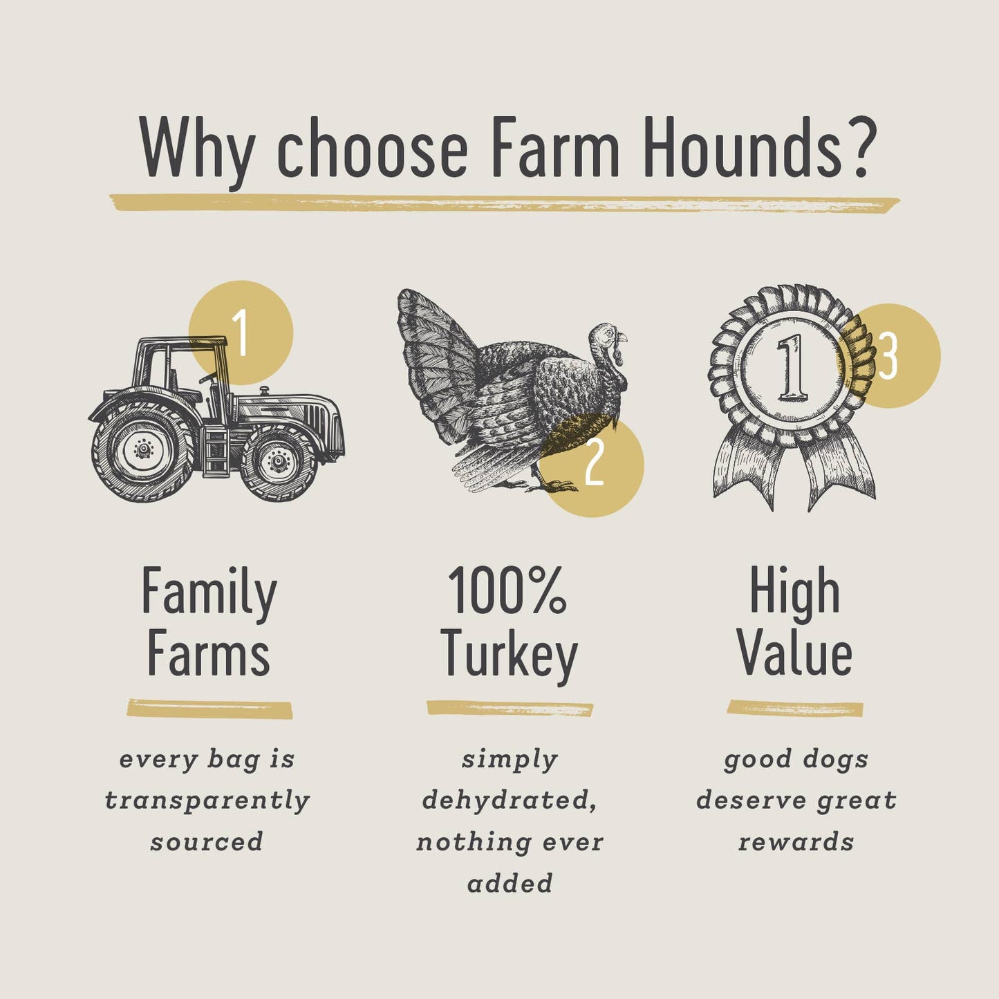 Farm Hounds - Turkey Jerky - All-Natural Dog Treats - 3.5oz: 3.5oz