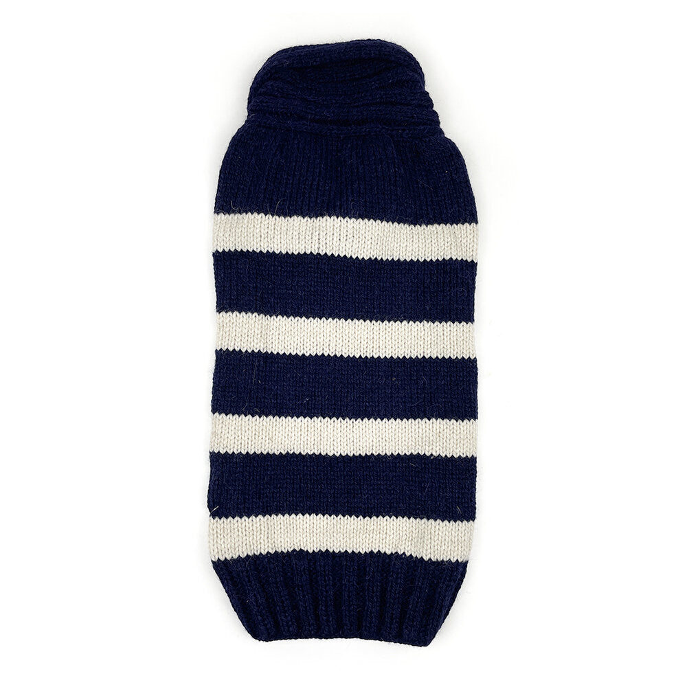Chilly Dog Sweater - Navy Cream Stripe - Alpaca