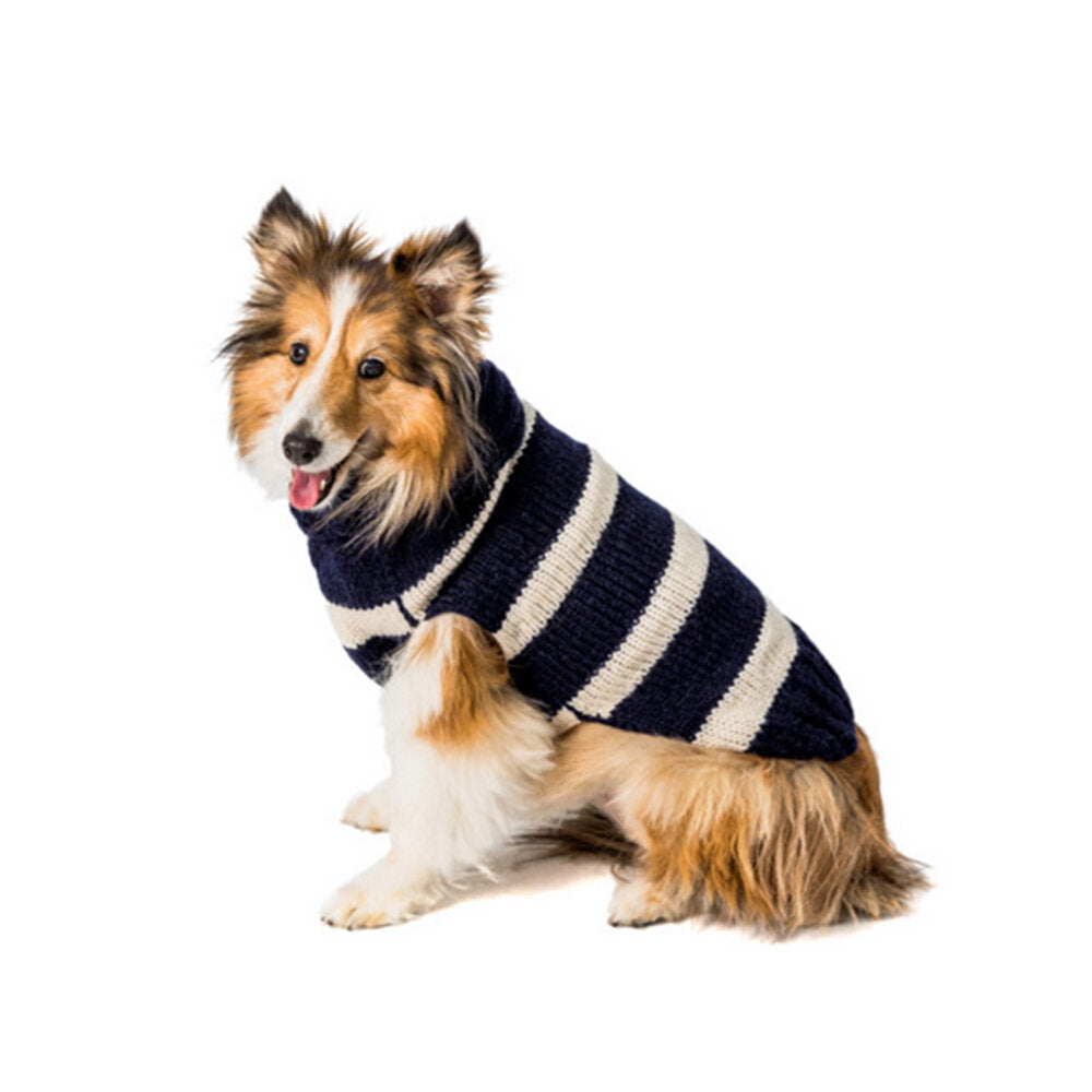 Chilly Dog Sweater - Navy Cream Stripe - Alpaca