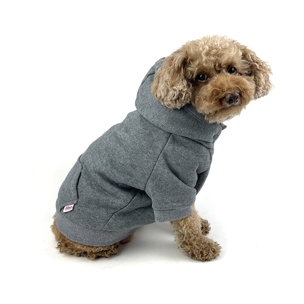 Dog Zip Up Hoodie  - Charcoal Grey